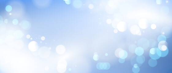 Elegant Blue Bokeh Background Design For Festive Celebration Banner Vector Illustration
