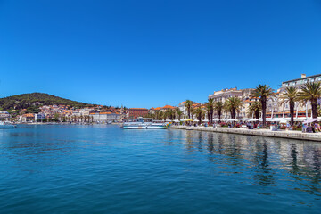Fototapeta na wymiar Embankment of the Adriatic Sea in Split, Croatia