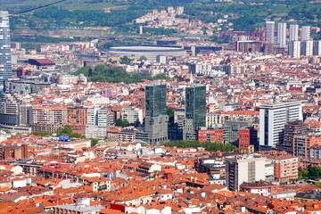 Fototapeta na wymiar cityscape from Bilbao city, Basque country, Spain, travel destinations
