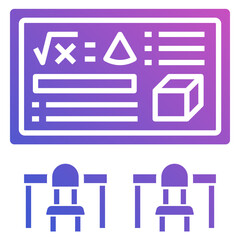 Classroom flat gradient icon. Can be used for digital product, presentation, print design and more.