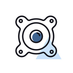 Acoustic speaker vector flat icon