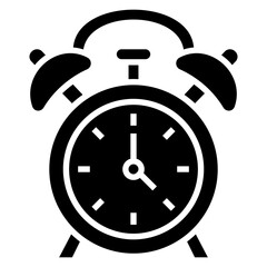 Clock Alarm glyph icon. Can be used for digital product, presentation, print design and more.