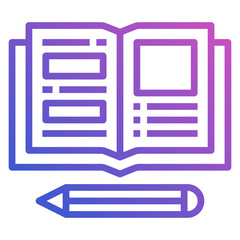 Open Book line gradient icon. Can be used for digital product, presentation, print design and more.