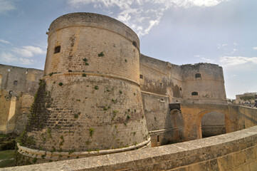 Fototapeta na wymiar Defensive walls of the Italian city of Otranto