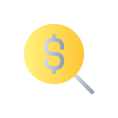 Search for best currency exchange rate flat gradient color ui icon. Money conversion. Finance, banking. Simple filled pictogram. GUI, UX design for mobile application. Vector isolated RGB illustration