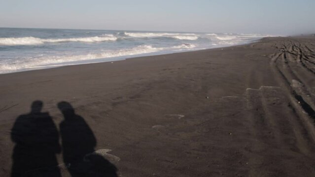 couple walking on the beach