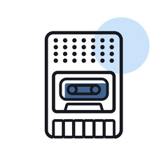 Vintage audio tape recorder vector icon