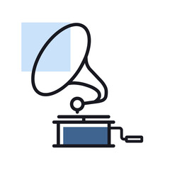 Gramophone vector icon. Music sign