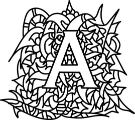 colorful letter a with unique material