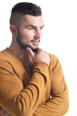 Obraz premium Portrait of handsome young man on white background