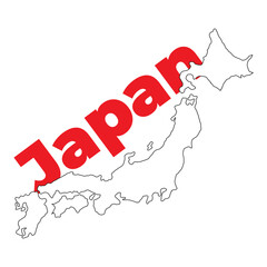Japan map vector illustration
