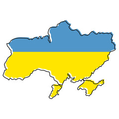 Ukraine outline map vector illustration