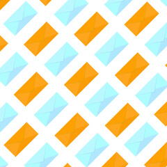 Yellow mail icon set in flat design style.Vector illustration isolated on white background.Eps 10.Open and closed envelope. Vector icon in flat design style Closed, open with a message e-mail envelope