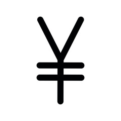 Vector hand drawn yuan sign isolated on white background