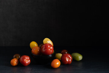 Fresh small healthy organic tomatoes,