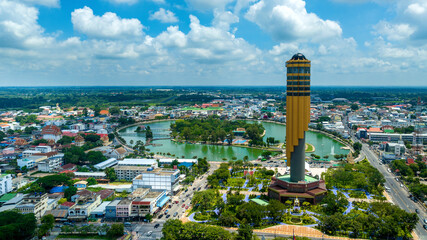 Roi et tower in Roi et province, Thailand. - obrazy, fototapety, plakaty