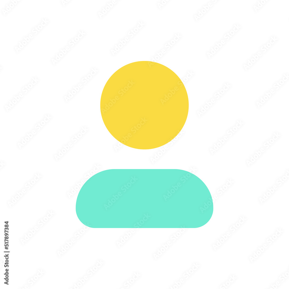 Wall mural Contact flat color ui icon. Address book management. Profile page. User name and phone number. Simple filled element for mobile app. Colorful solid pictogram. Vector isolated RGB illustration