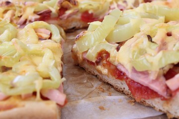 Homemade pizza made with love. Great texture and vibrant colors.