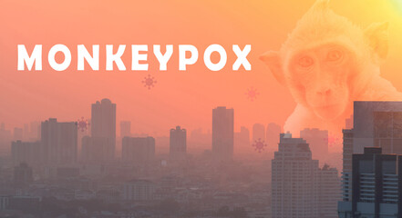 Monkeypox outbreak concept. Monkeypox is caused by monkeypox virus. Monkeypox outbreaks in the city...