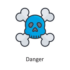 Danger vector Filled Outline Icon Design illustration. Medical Symbol on White background EPS 10 File