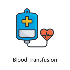Obraz premium Blood Transfusion vector Filled Outline Icon Design illustration. Medical Symbol on White background EPS 10 File