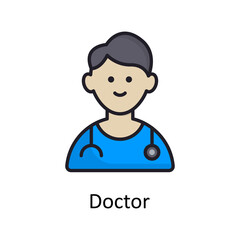 Doctor vector Filled Outline Icon Design illustration. Medical Symbol on White background EPS 10 File