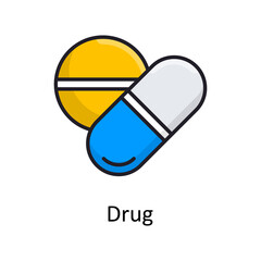 Drug vector Filled Outline Icon Design illustration. Medical Symbol on White background EPS 10 File