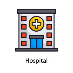 Hospital vector Filled Outline Icon Design illustration. Medical Symbol on White background EPS 10 File
