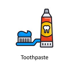 Toothpaste vector Filled Outline Icon Design illustration. Medical Symbol on White background EPS 10 File