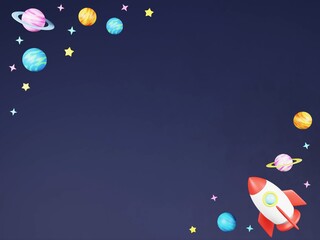 惑星　フレーム　3D © melon