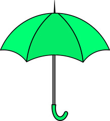 colorful Illustrations of Umbrella. Flat design of umbrella. Illustration set of different coloured umbrellas.