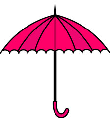 colorful Illustrations of Umbrella. Flat design of umbrella. Illustration set of different coloured umbrellas.