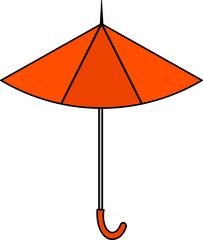 colorful Illustrations of Umbrella. Flat design of umbrella. Illustration set of different coloured umbrellas.