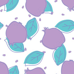 Red Fruit Vector Seamless Pattern. Watercolor