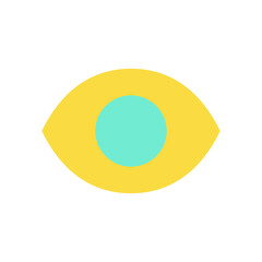 Seen flat color ui icon. Recently viewed. Wide opened eye. Reading status. Access to information. Simple filled element for mobile app. Colorful solid pictogram. Vector isolated RGB illustration
