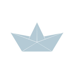 Paper boat origami ship icon isolted on white background.