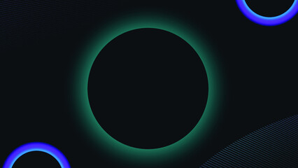 abstract blue background with moon and circles