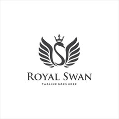 Swan Logo Design Abstract Vector Image