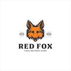 Fox Logo Design Red Fox Head Vector Image
