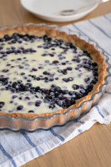 Freshly baked homemade blueberry pie