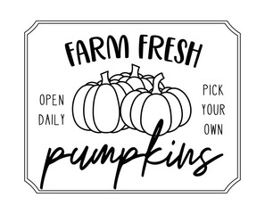 Farm Fresh Pumpkins Vector SVG sign