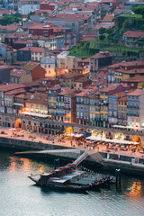 Panorama of Porto by night