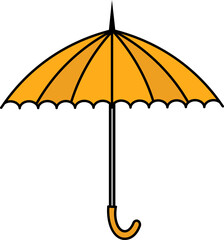 colorful Illustrations of Umbrella. Flat design of umbrella. Vector illustration set of different coloured umbrellas.