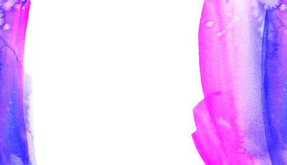 Abstract Magenta Watercolor Background on white