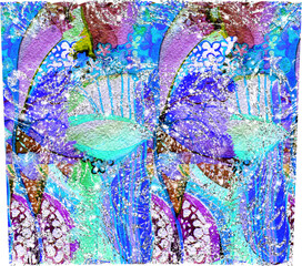 20-oz Tumbler Sublimation  design. Colorful pink, blue, purple abstraction. Watercolor texture. PNG transparent conical