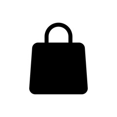 Shopping bag black glyph ui icon. Purchase goods. Shopaholism and consumerism. User interface design. Silhouette symbol on white space. Solid pictogram for web, mobile. Isolated vector illustration