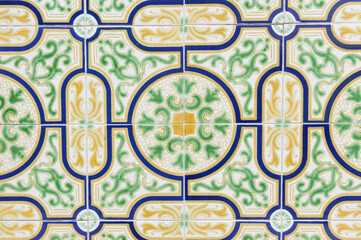 Traditional azulejos in Aveiro Portugal