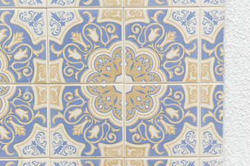 Traditional azulejos in Aveiro Portugal