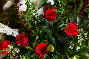bouquet of red roses