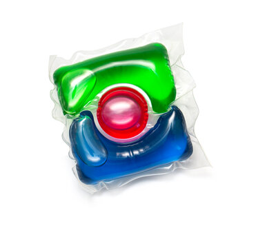 Washing gel capsule pod with laundry detergent